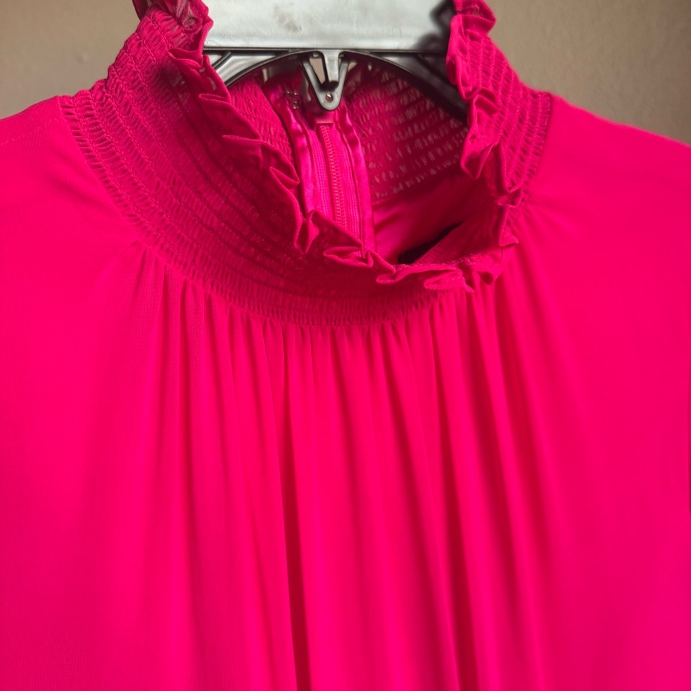 NWT Alex Marie Amelia Smocked Turtleneck Floral Petal Detail Chiffon Dress - Picture 7 of 10